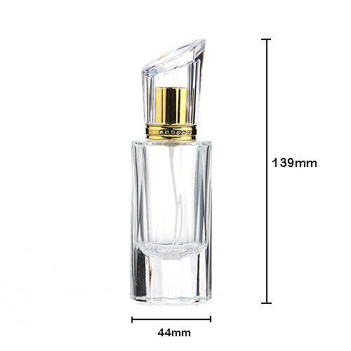 glass perfume bottle with cap